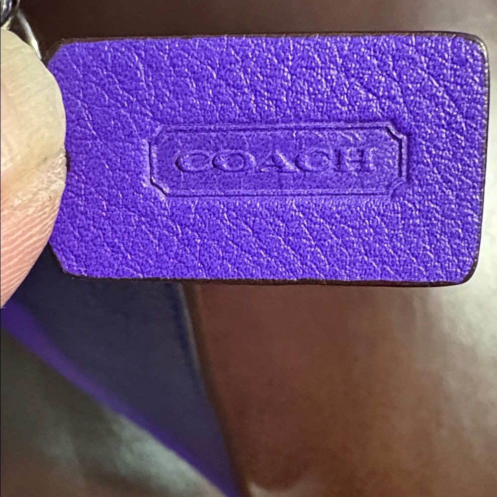 NWOT Coach Purple Leather Wristlet with Tassel Design - Picture 13 of 14